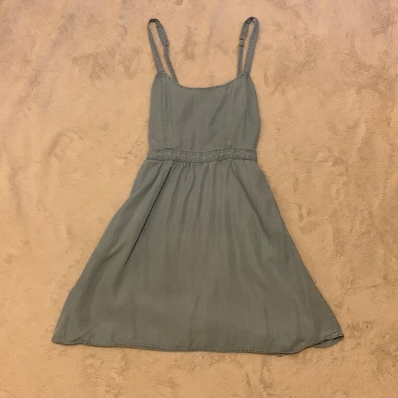 Garage Denim Mini Dress with Back Cut-Out and Pockets Size XS - Picture 1 of 6